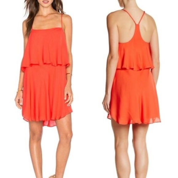 Haute Hippie Womens Small Silk Two Tiered Flutter